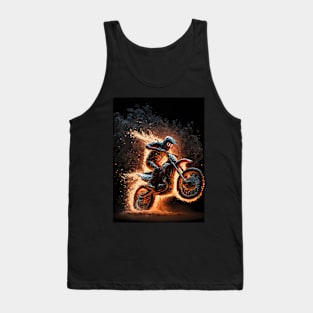 Dirt Bike With Flames Tank Top